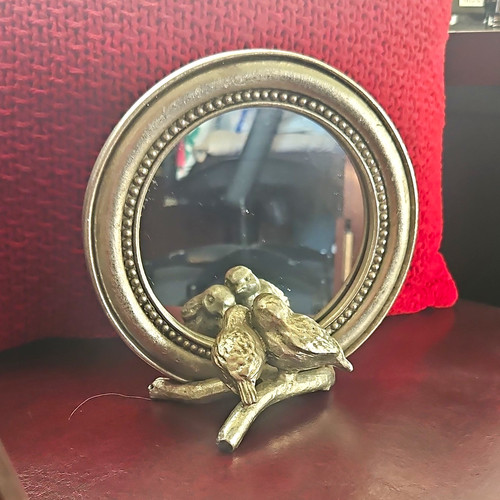 Round silver vanity tabletop - round, vanity/tabletop