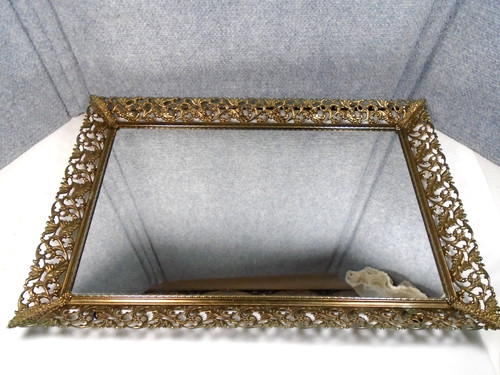 Vintage goldtone mirrored - vintage,