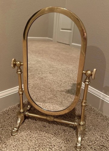 Vintage brass vanity - vintage, mirror